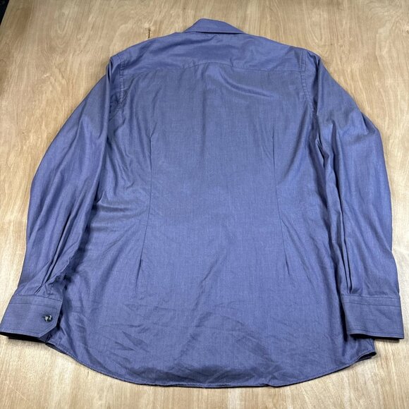 Eton Mens Size 43/17 Purple Long Sleeve Button Up Dress Shirt - Picture 4 of 4